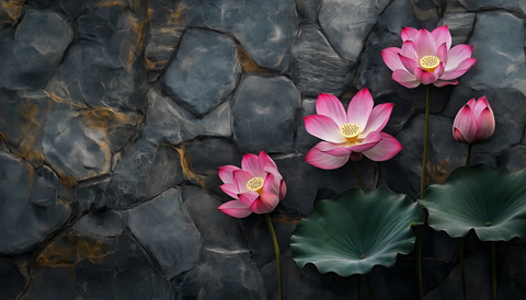 莲花石壁高清摄影