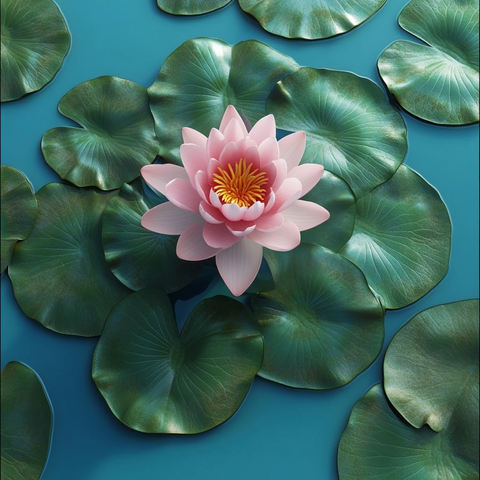 粉色花朵绿色叶子视图