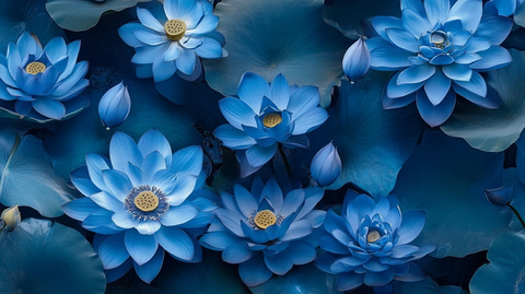 蓝色莲花超高清图案