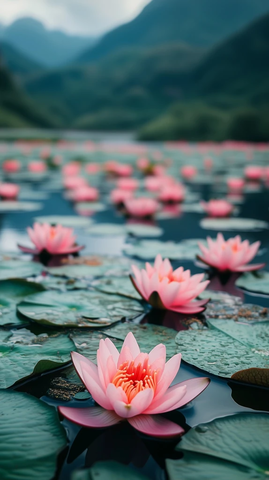 水莲前景广阔背景