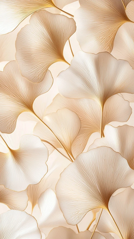 银杏叶流动金色脉络