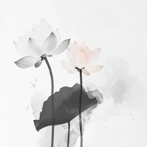 莲花与抽象艺术共绘心灵花园