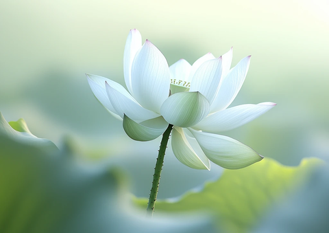 白莲绿叶高清摄影