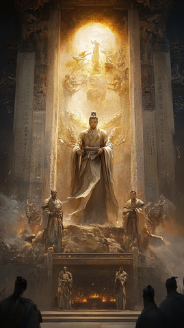 古风雕像群像展示神秘氛围尽显