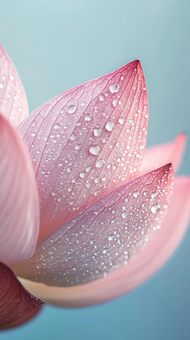 莲花花瓣露珠静物