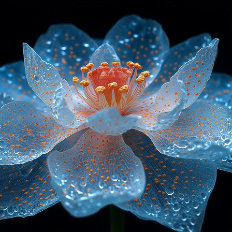 莲藕叶水滴特写