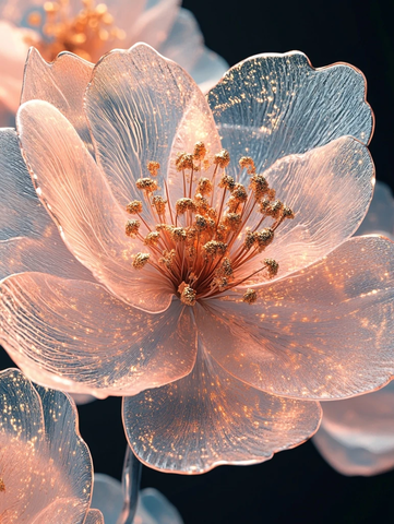 丝质粉红牡丹冰花