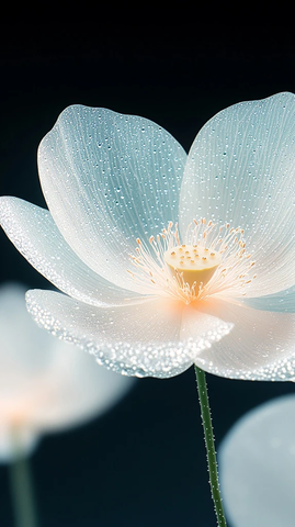 莲花水滴局部光摄影