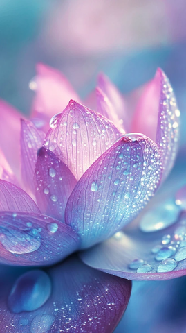 莲花子清晨露珠细节