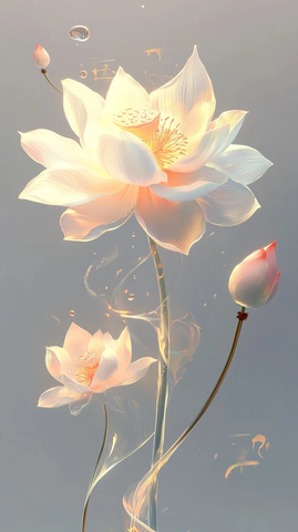 金色卷轴莲花图