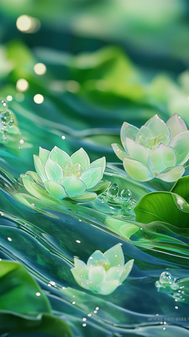 透明玉石水花色彩扩散