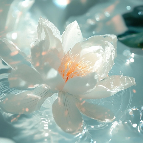 透明水莲高清摄影