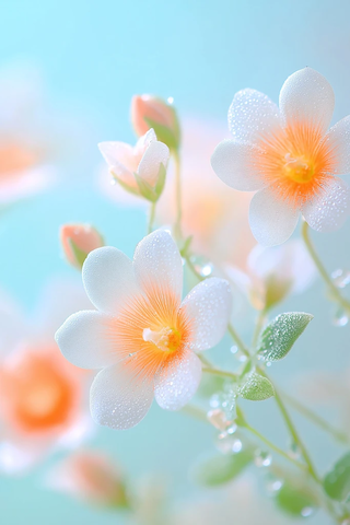 水滴透光向日葵玻璃特写