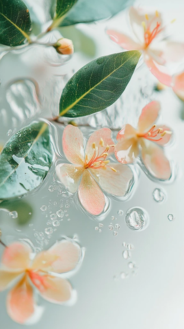 花朵叶片水面倒影