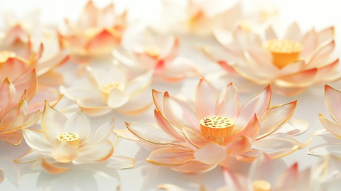 金粉玻璃莲散落画面