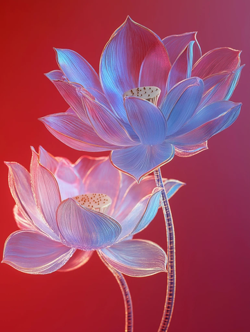 莲花水晶植物中心装饰