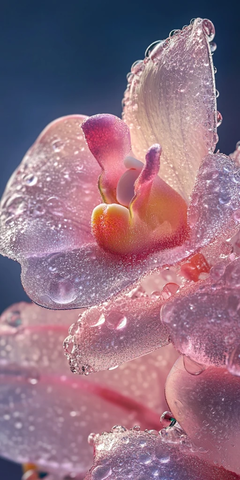 粉色铃兰花水晶花朵