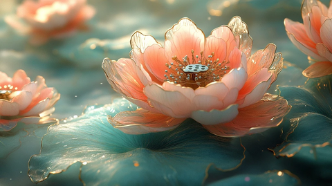 金色银山绣花丝绸亭阁