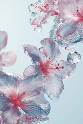 冰雕梅花与古典花卉