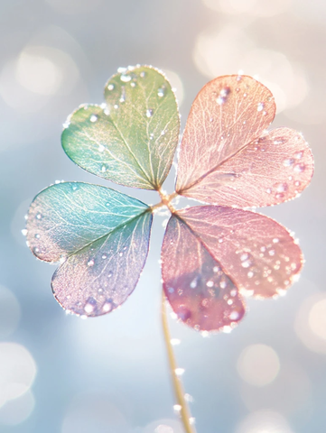 四叶草彩虹光影特写