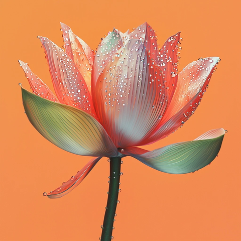 莲花水藻装饰玻璃花纹