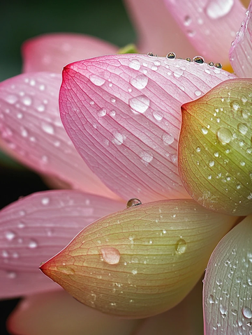 莲花瓣水滴透明粉绿