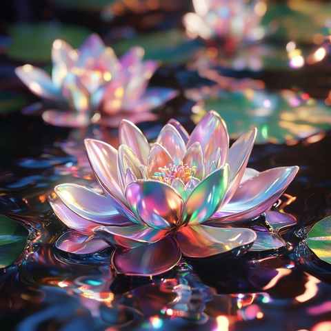 莲花塑料反射彩虹光