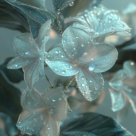 茉莉花露珠渲染细节图