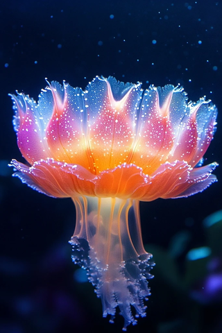 热带色彩水母花卉