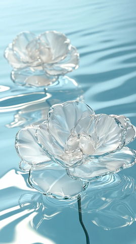 水晶玻璃玫瑰水波纹
