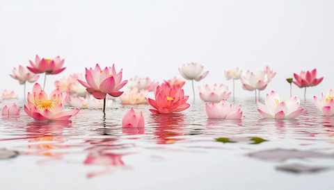 水下莲花反射成簇