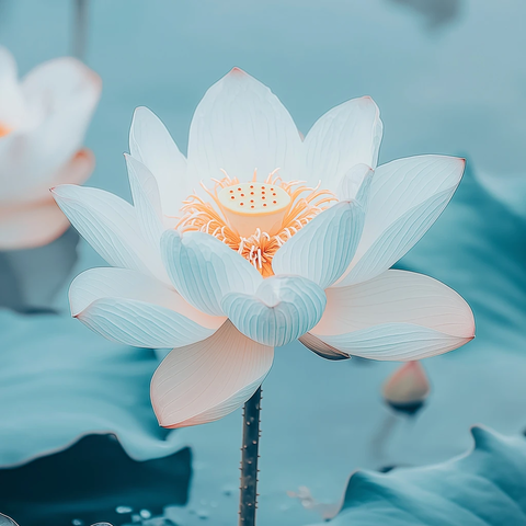 莲花中心绽放清洁背景