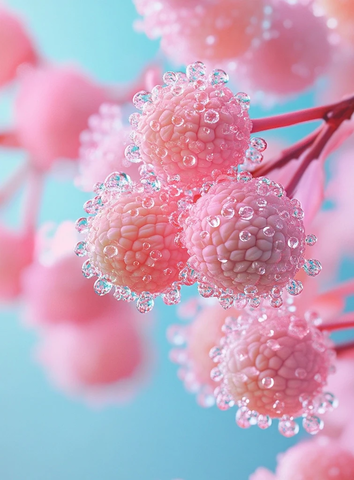 粉色花朵晶莹水滴