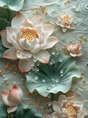 莲花湖中木船与露珠