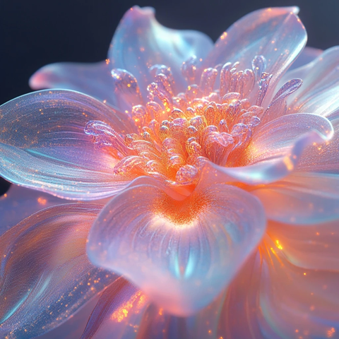 花朵立体雕塑投影