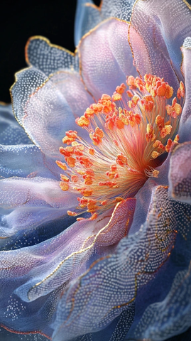 立体绣球花星光透视