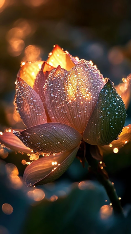 未绽放的莲花花蕾