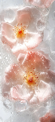 粉白玫瑰水晶玻璃花心