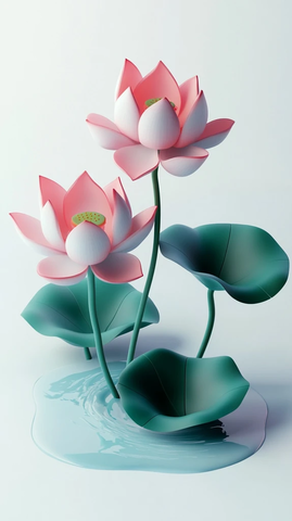 莲花卡通图标设计