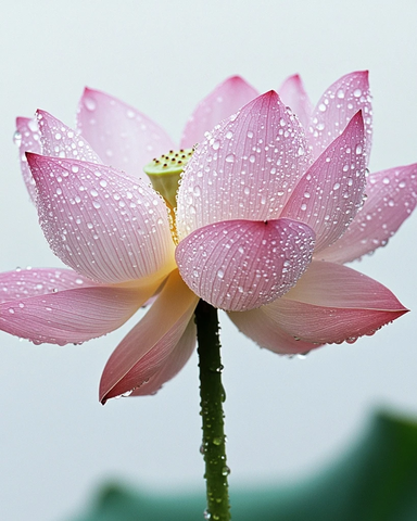 莲花沾露水背景