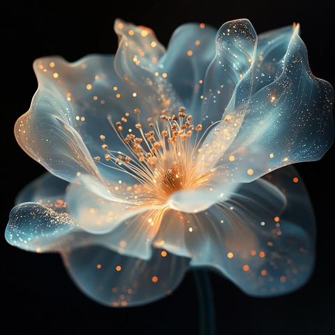 半透明花瓣闪烁星点