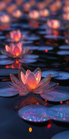 玻璃莲花发光水景