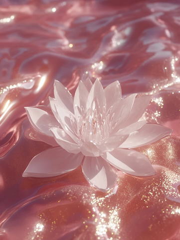 水晶莲花粉色背景