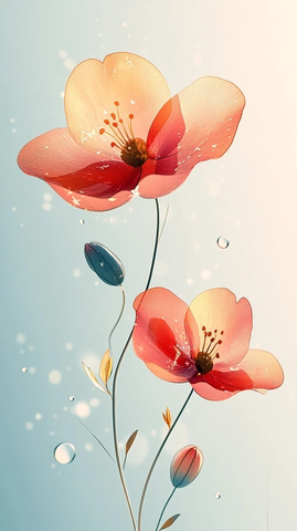 水滴花瓣阳光微笑弧线