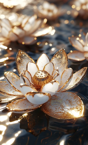 金色莲花浮水莲心金叶