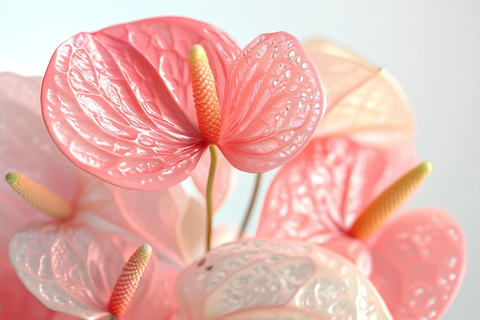 白色花盆中的红掌花