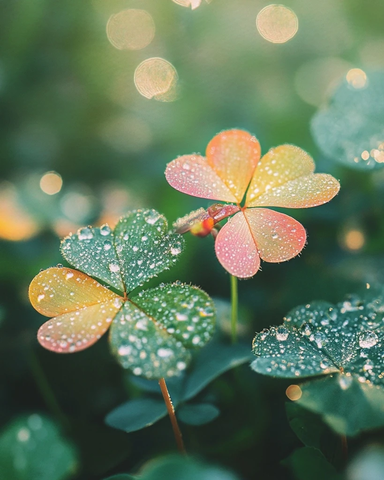 四叶草水滴渐变色纹理