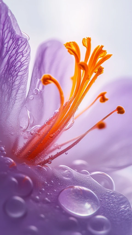 透明凝胶融化番红花花柱