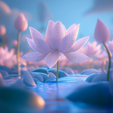 莲花数字代码细节摄影