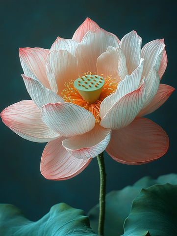 莲花刺绣绿底轻纱